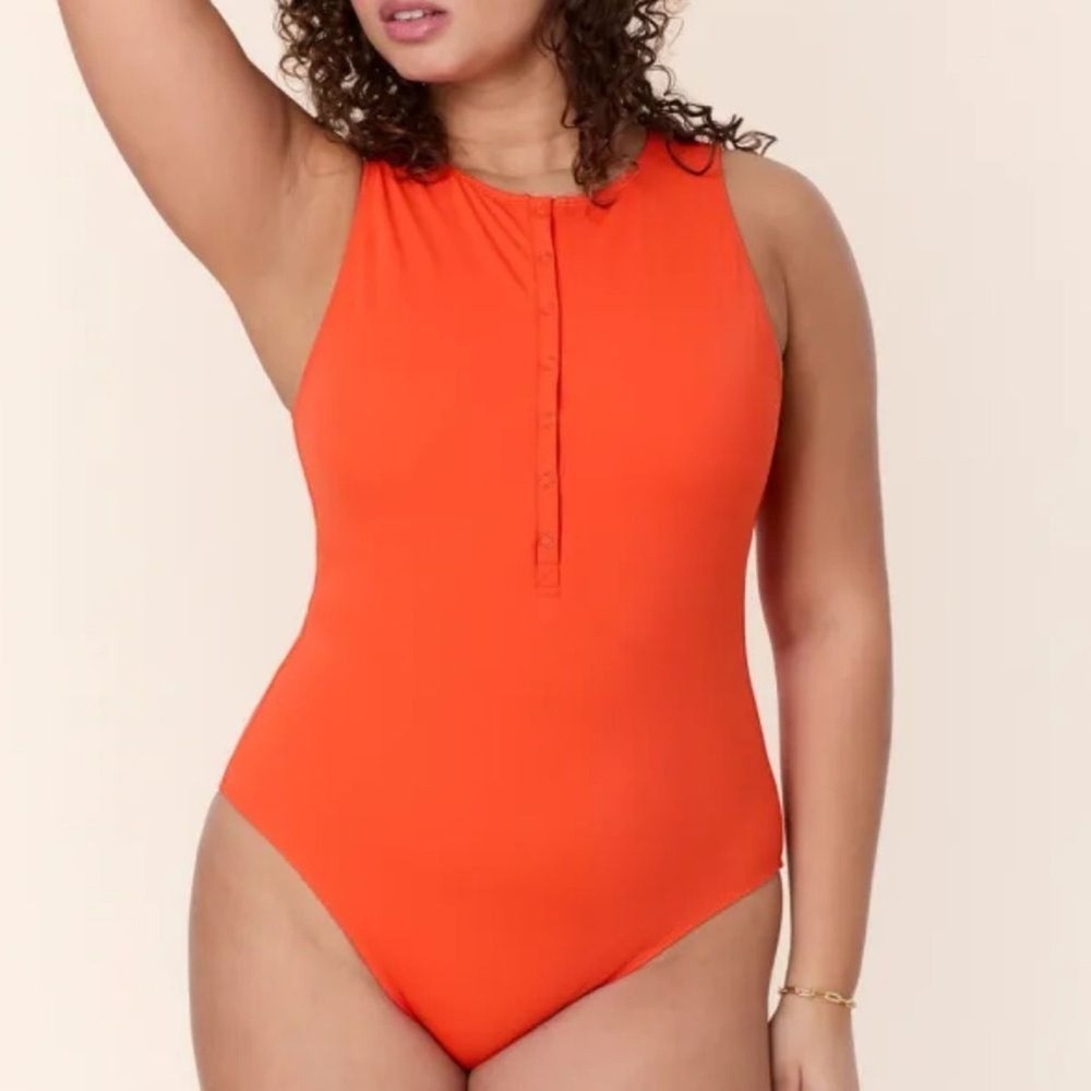 Andie Malibu‎ One Piece LT Swimsuit Orange size XL long torso NWT